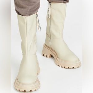 SCHUTZ Juany Lug Sole Boot in Beige 8.5